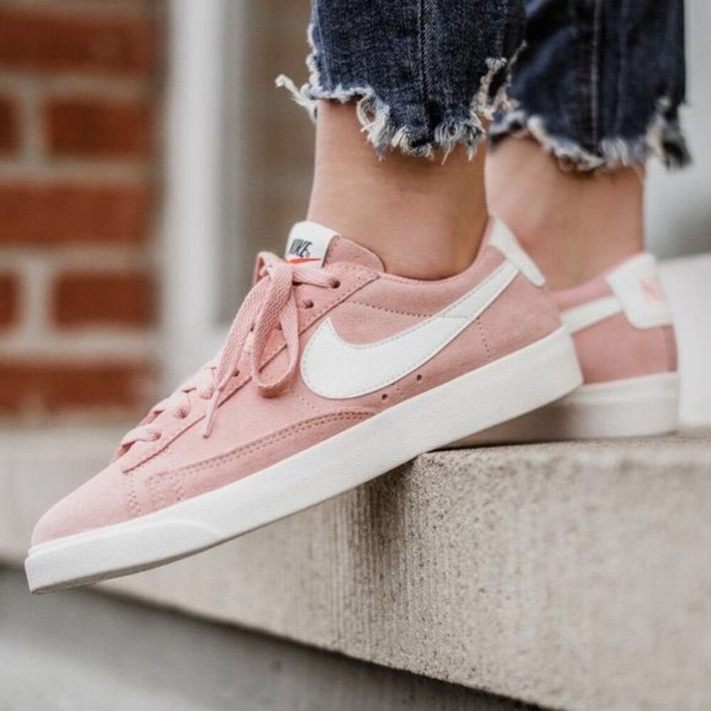 Nike Blazer Low Suede Boho Streetwear Sneakers Light Blush Pink Women's Size 7
